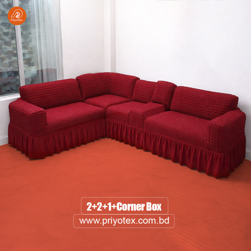 Sofa Cover 2+2+1+Corner+Box